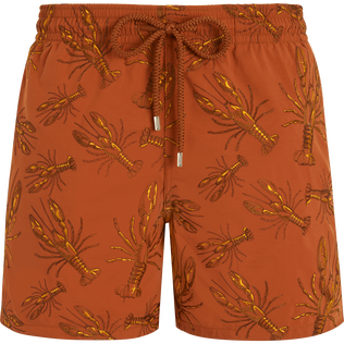 Men Swim Shorts Embroidered Lobsters - Limited Edition Caramel front view