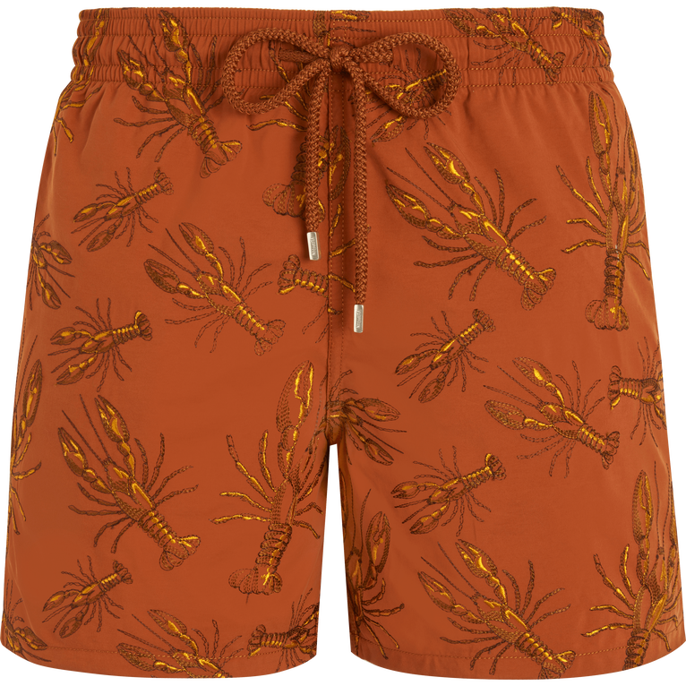 Men Swim Shorts Embroidered Lobsters - Swimming Trunk - Mistral - Brown