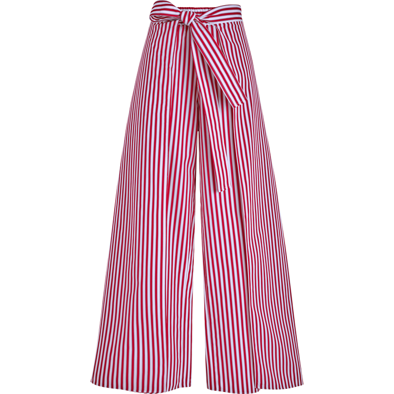 Vilebrequin Women Organic Cotton Pants Striped - Pant - Legende - Red - Size XL
