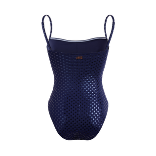 女士 Relief Sparkling 紧身胸衣式连体泳装 Navy 后视图