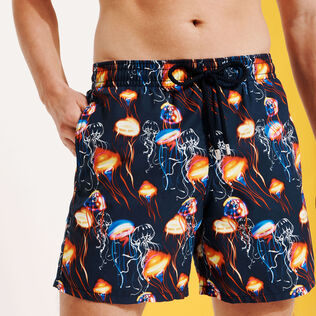 Bañador con estampado Neo Medusa para hombre Azul marino detalles vista 2