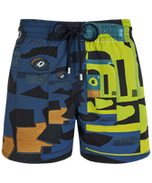 Eternité Stretch-Badeshorts für Herren - Vilebrequin x Deux Femmes Noires Marineblau Vorderansicht