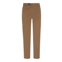 Men Tencel Cotton Chino Pants Solid Tobacco front view