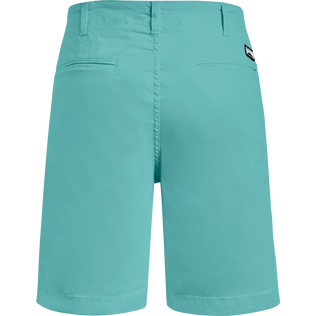Men Tencel Satin Bermuda Shorts Solid Disco green back view