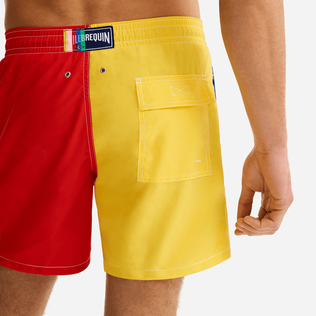 Men Swimwear multicolor placed embroidery Vilebrequin squale - Vilebrequin x JCC+ - Limited Edition White details view 3
