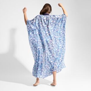Women Silk Kimono Isadora Fish White details view 2