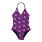Girls One-piece Swimtrunk Hypno Shell Navy front view