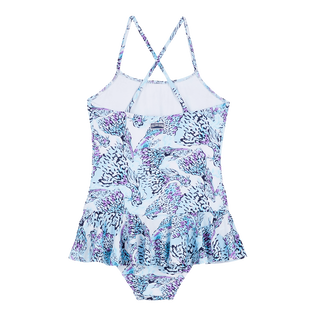 Girls One-Piece Swimsuit Isadora Fish White back view