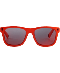 Occhiali da sole unisex tinta unita Neon orange vista frontale indossata