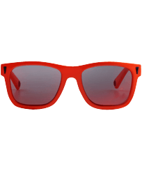 Unisex Solid Sonnenbrille Neon orange Vorderseite getragene Ansicht