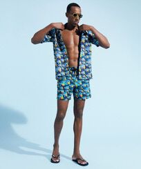 Infradito uomo da spiaggia Piranhas Blu marine vista frontale indossata