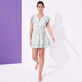 女士 Hidden Fishes 迷你连衣裙 - Vilebrequin x Poupette St Barth 合作款 White 正面穿戴视图