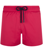 Men Swim Trunks Solid Burgundy front view