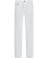 Pantaloni a 5 tasche in gabardine leggero Micro Ronde des Tortues Bianco vista frontale