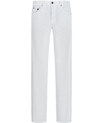 Micro Ronde des Tortues Light Gabardin 5 pockets pants Bianco vista frontale