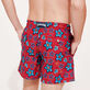 Men Embroidered Swim Trunks Stars Gift - Limited Edition Burgundy back worn view