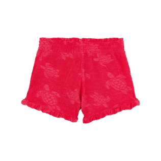 Pantalones cortos de felpa con estampado Rondes des Tortues para niña Grosella vista trasera