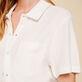 Camisa de bolos lisa en tejido terry unisex Blanco tiza detalles vista 1