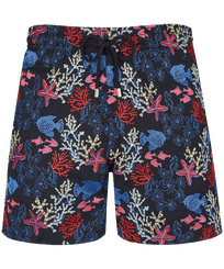 Maillot de bain brodé homme Fond Marins - Édition Limitée Noir vue de face