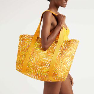 Bolsa de playa grande en neopreno con estampado Palm Leaves Mango detalles vista 2