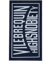 品牌标志沙滩浴巾 - Vilebrequin x Highsnobiety Deep blue 正面图