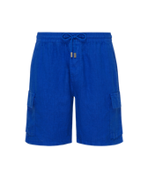 Bermuda cargo uomo in lino tinta unita Marrakech vista frontale