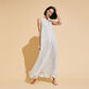 Robe longue sans manche femme Dentelles Blanc vue portée de face