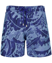 Bañador con estampado Vagues para hombre - Vilebrequin x Maison BUCOL Purple blue vista frontal