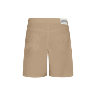 Men Cotton Bermuda Shorts Solid Sand back view