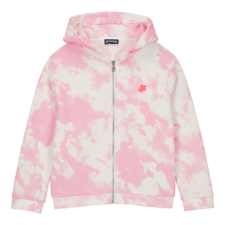 Sweat à fermeture éclair fille Tie & Dye Carambole vue de face