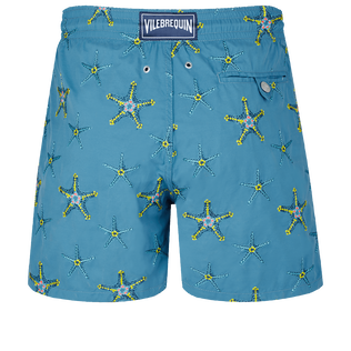 Men Swim Trunks Embroidered Starfish Dance - Limited Edition Calanque back view
