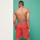 Men Stretch Long Swimwear Micro Ronde Des Tortues Peppers back worn view