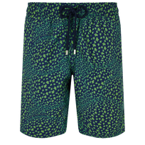 Bañador elástico largo con estampado Te Mana O Te Moana para hombre Azul marino vista frontal
