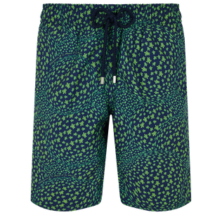 Bañador elástico largo con estampado Te Mana O Te Moana para hombre Azul marino vista frontal