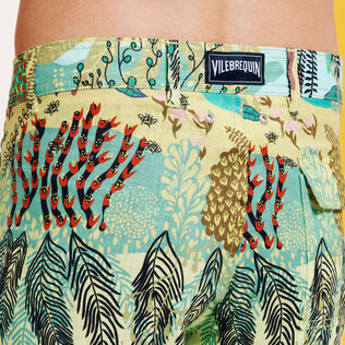 Pantalón de lino con estampado Jungle Rousseau para hombre Jengibre detalles vista 3