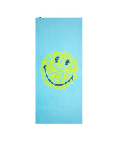 Beach Towel Turtles Smiley - Vilebrequin x Smiley® Lazuli blue front view