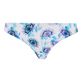 Women Classic brief Printed - Women Bikini Bottom Midi Brief Flash Flowers, Purple blue front view