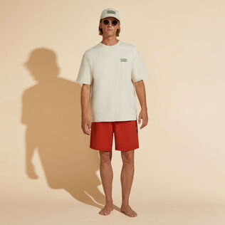 T-shirt uomo in cotone tinta unita - Vilebrequin x Highsnobiety Tofu dettagli vista 1