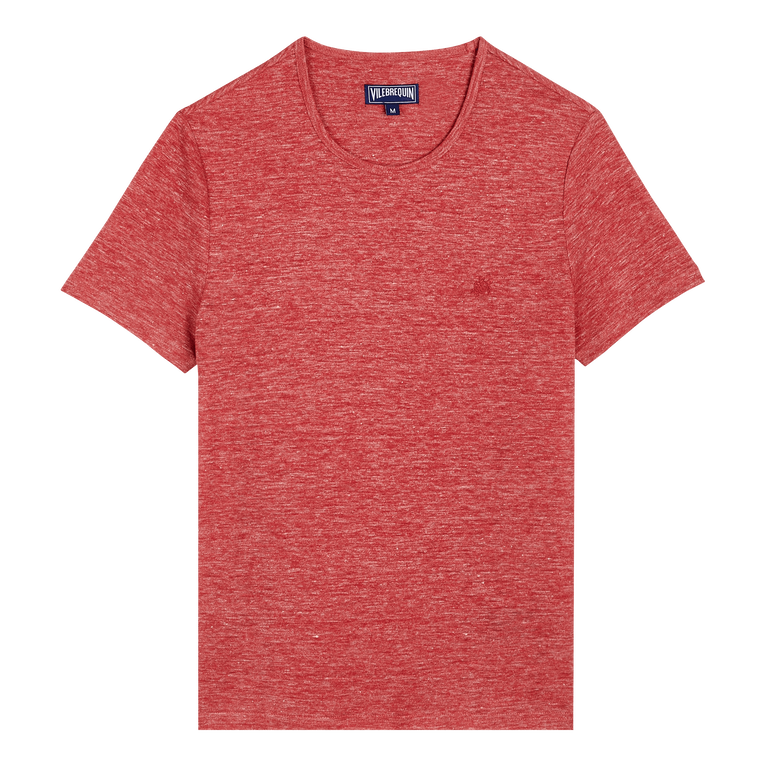 Vilebrequin Linen Jersey T-shirt Solid - Tiramisu - Red - Size XXL