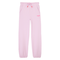 Girls Cotton Jogger Pants Solid Marshmallow front view