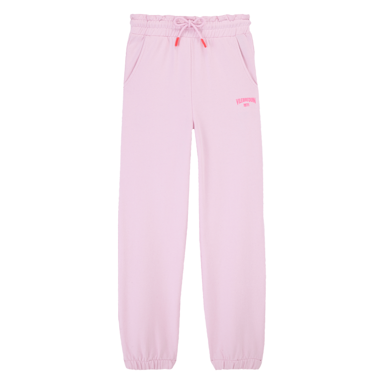Pantalon Jogging En Coton Fille Logo Imprimé - Gaetanne - Rose