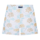 Iridescent Flowers of Joy Badeshorts mit Stickerei für Damen Weiss Rückansicht