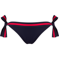 Women Side Tie Bikini Bottom Solid - Vilebrequin x Ines de la Fressange Navy front view