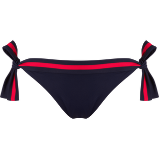 Women Side Tie Bikini Bottom Solid - Vilebrequin x Ines de la Fressange Navy front view
