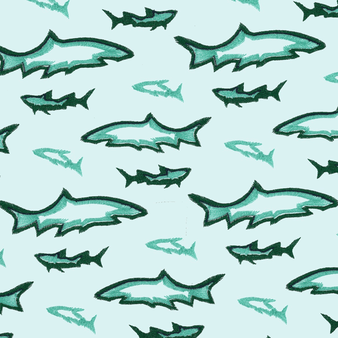 Costume da bagno uomo ricamato Requins 3D - Edizione limitata Glacier stampe