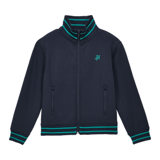 Boys Cotton Jacket Rayures Navy front view