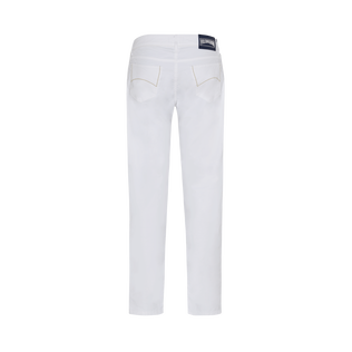 男士纯色棉麻长裤 White 后视图