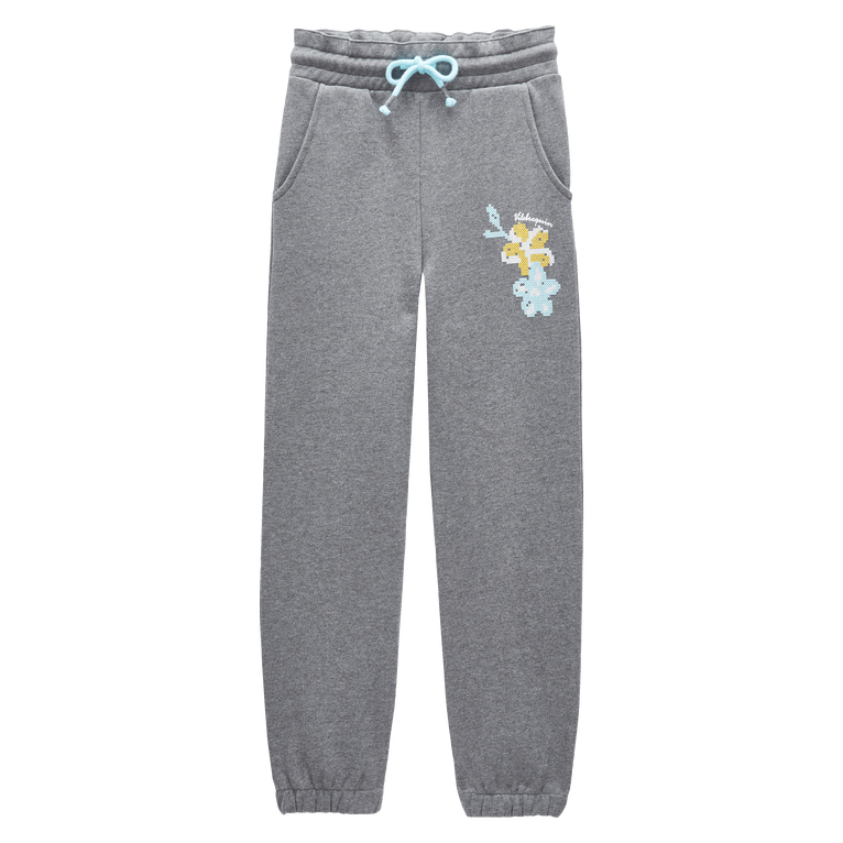 Jogginghose Mit Hibiskus-stickerei Für Mädchen - Gaetanne - Weiss