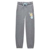 Girls Cotton Jogger Pants Solid Heather anthracite front view