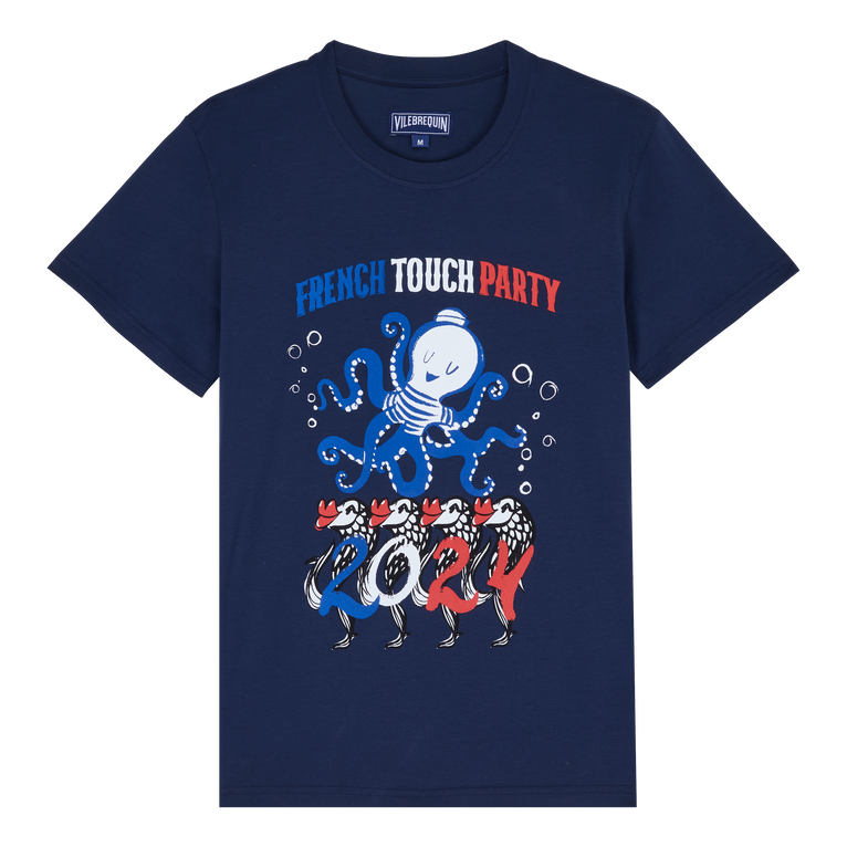 Men Organic Cotton T-shirt French History - Thom - Blue